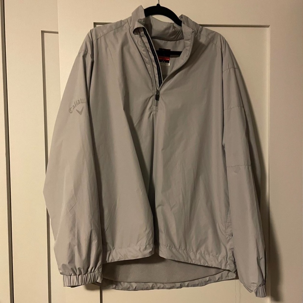 gray reflective windbreaker